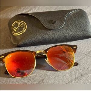 Ray-Ban Clubmaster “Orange Flash” Sunglasses